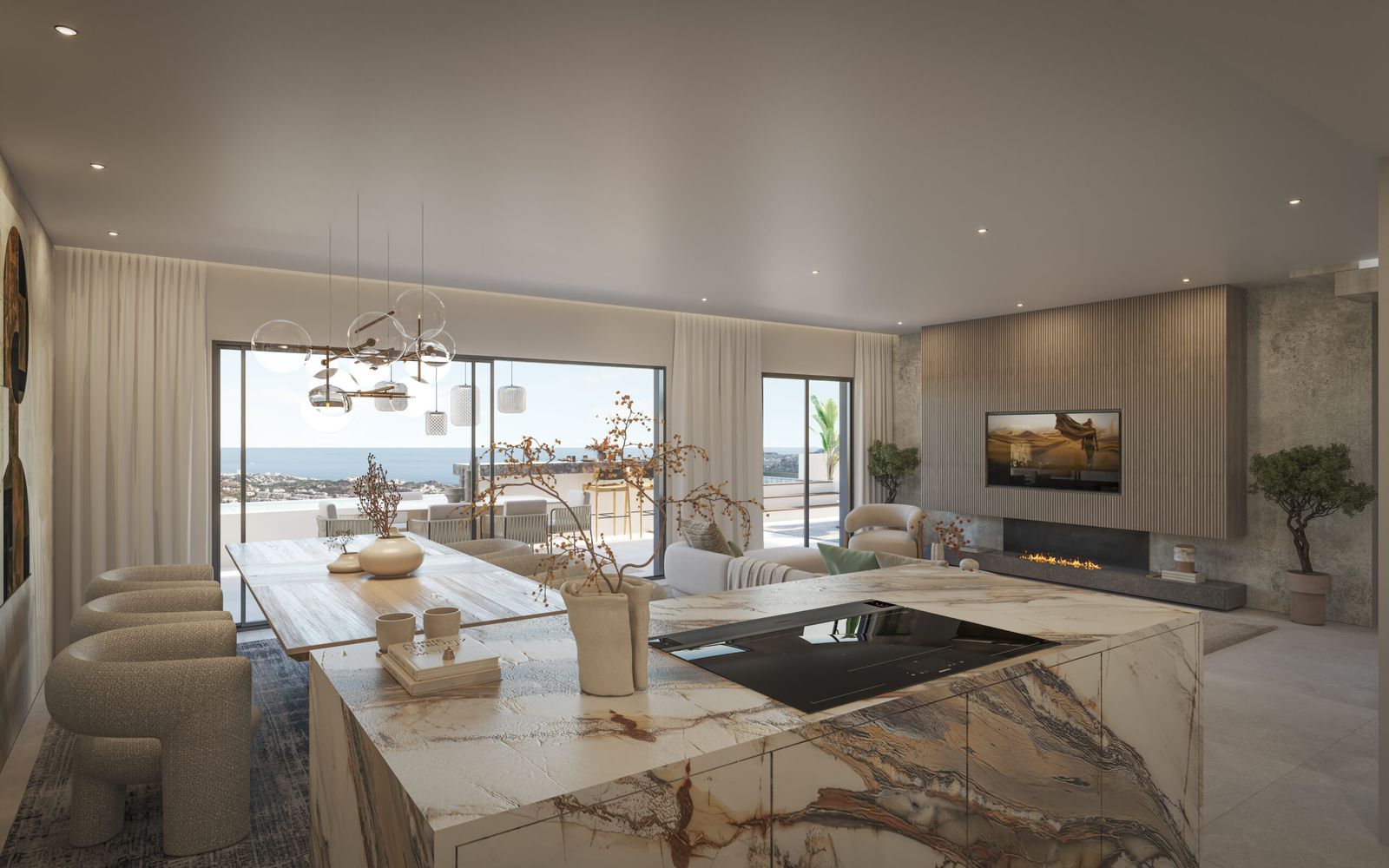 03 modern luxury kitchen coastal view